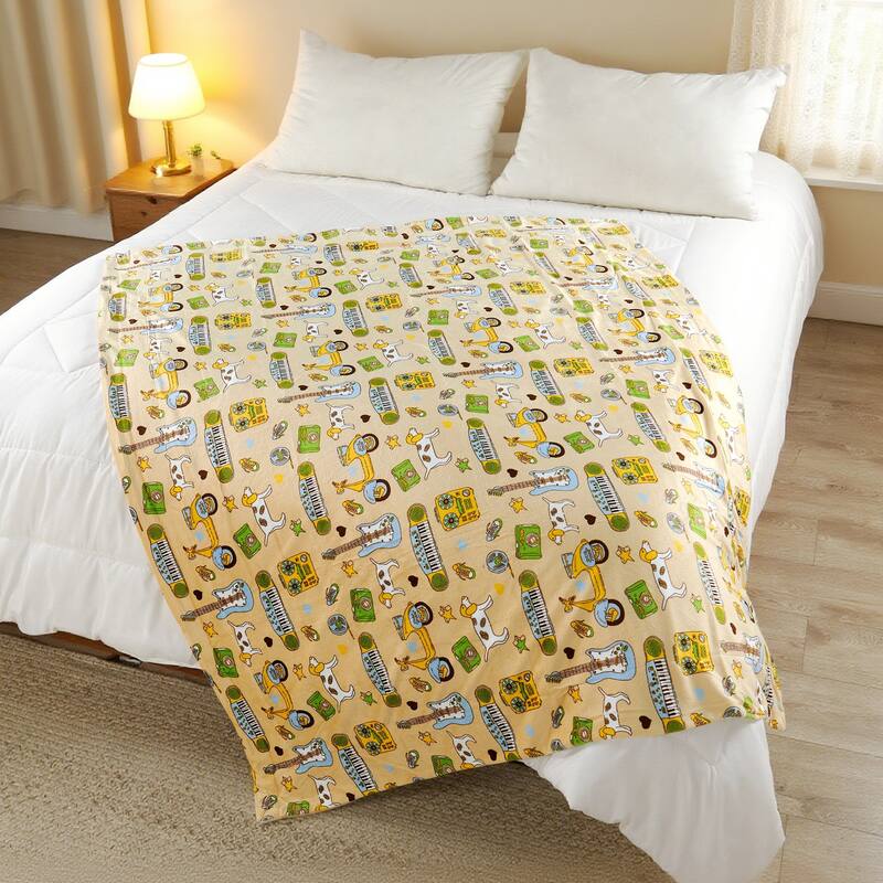 Printed Microplush Novelty Throw