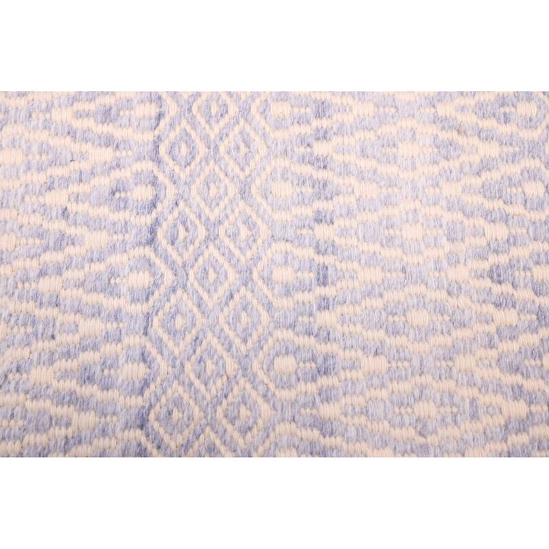 ECARPETGALLERY Flat-Weave Nevada Light Denim Blue Wool Kilim - 5'2 x 7'4