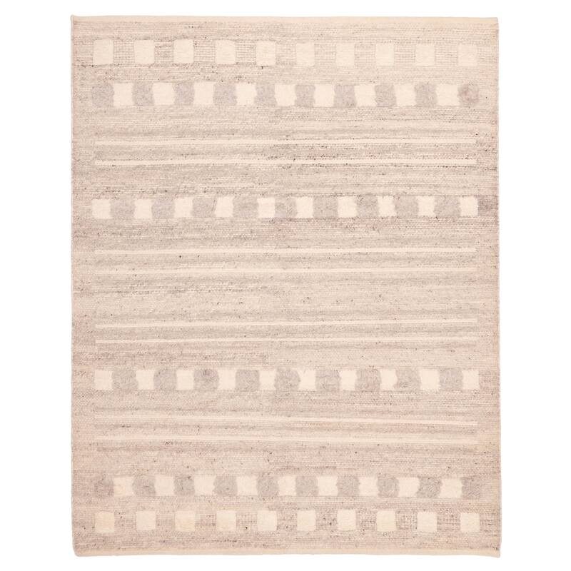ECARPETGALLERY Hand-knotted Looma Grey Wool Rug - 8'2 x 10'3