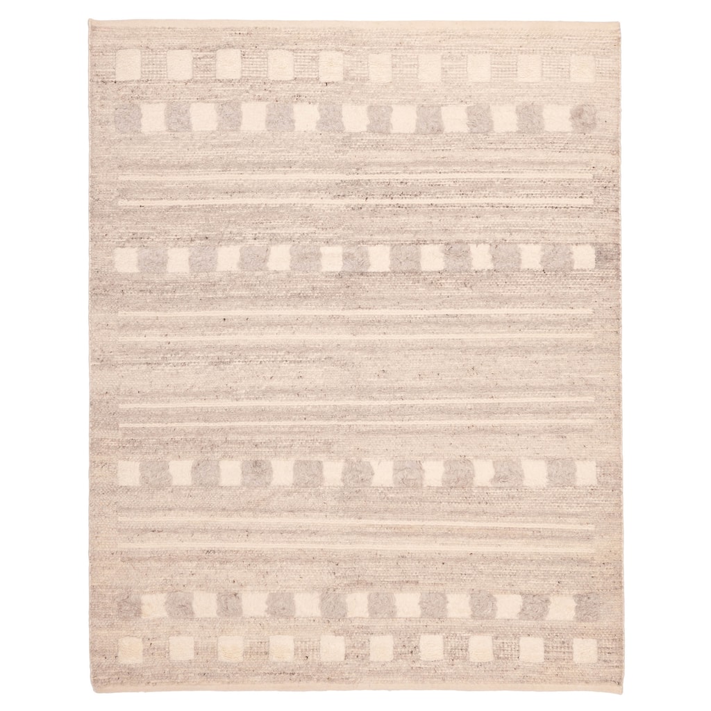 ECARPETGALLERY Hand-knotted Looma Grey Wool Rug - 8'2 x 10'3