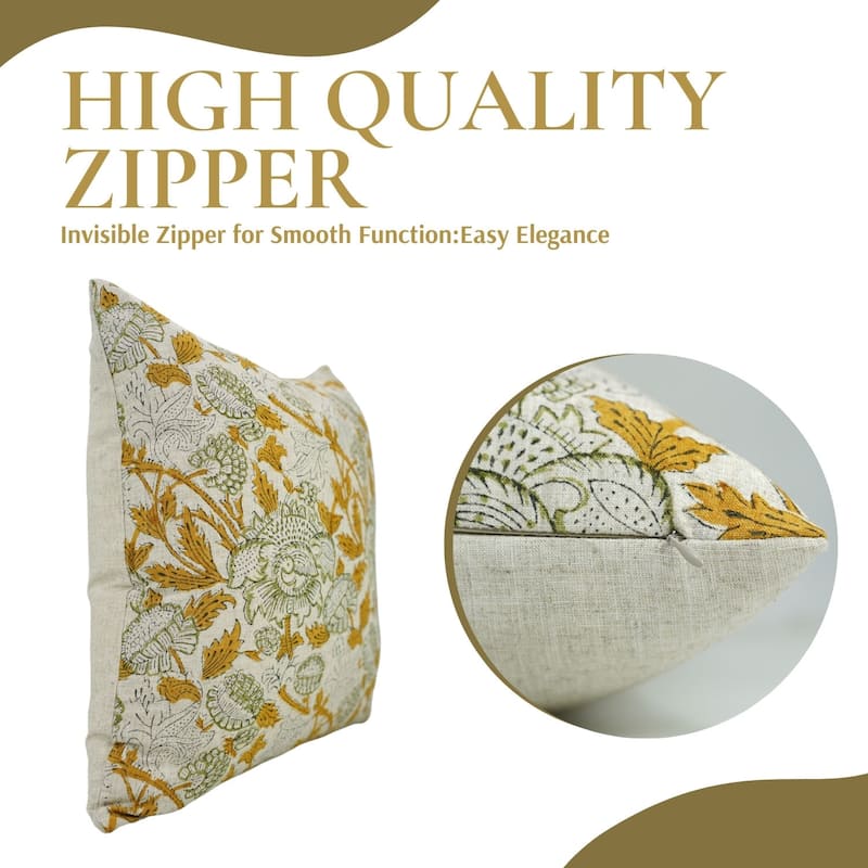 Indian Handblock Pillow Cover by Fabdivine Throw Home Accent Vintage