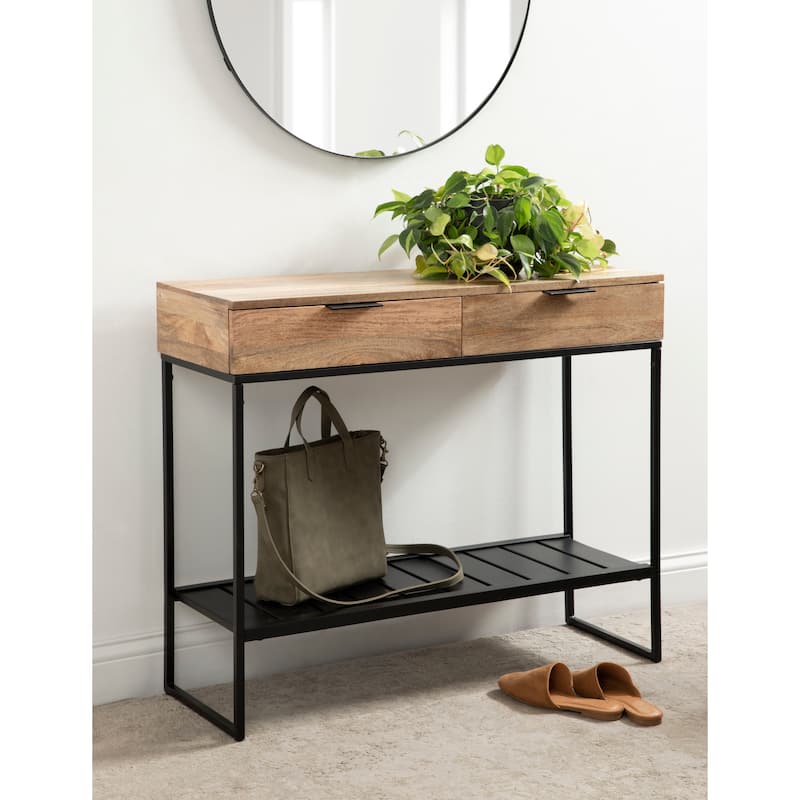 Kate and Laurel Malone Wood and Metal Console Table