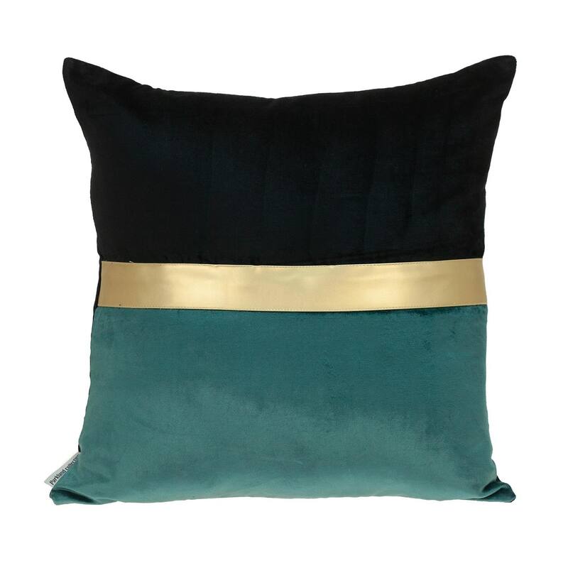 Dark Grey Gold and Purple Tufted Velvet Square Pillow