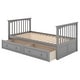 preview thumbnail 38 of 52, Solid Pine Convertible Bunk Bed with 2 Drawers, Fence Guardrail