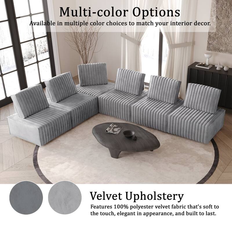 CraftPorch 7-Pieces Contemporary Clean-Line Linen Upholstered