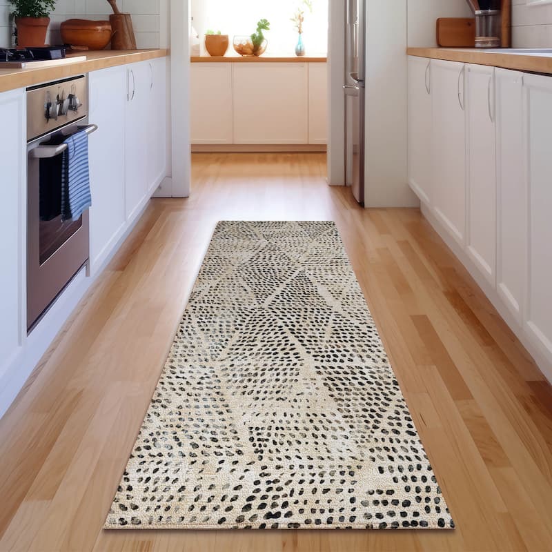 Premium Washable Super Soft Diamond Modern Mayfield Rug - Beige - 2' 3" x 7' 6" - Runner