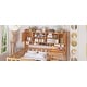 preview thumbnail 14 of 16, Twin Wood Bed with Integrated Desk Chair and Storage Bookshelf for Bedroom or Studio Workspace