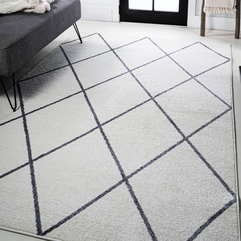 JONATHAN Y Viscon Minimalist Diamond Trellis Area Rug