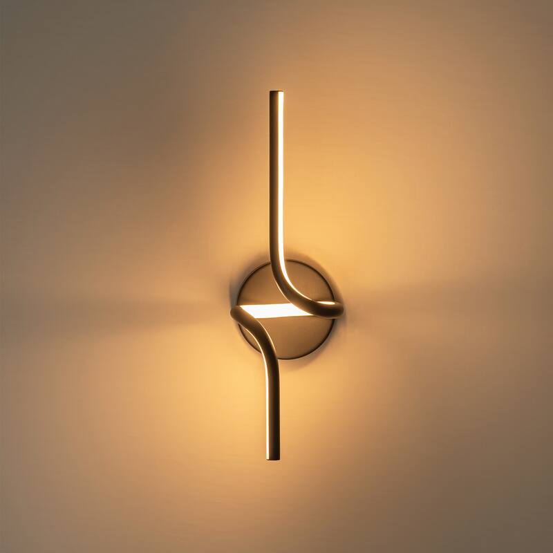 1-Light Modern Black/Gold Linear Aluminum Intergrated LED Bathroom Vanity Light