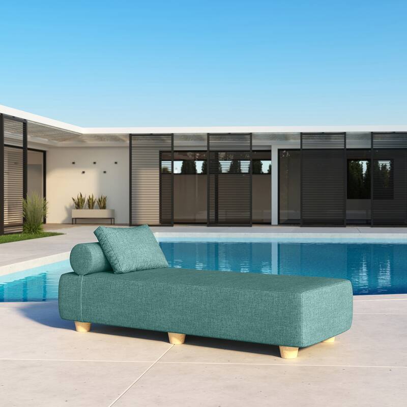 Jaxx Alvy Outdoor Sun Lounger - Luxurious Sunbed with Wood Feet Sunbrella