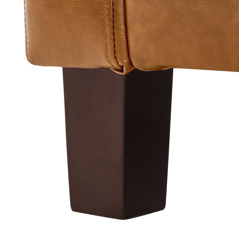 3-Seater Genuine Leather Tufted Sofa for Living Room