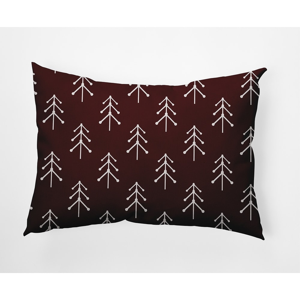 Patterned Trees Christmas Indoor/Outdoor Throw Pillow