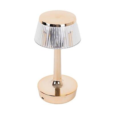 9 Inch Clear Gold Acrylic Crystal Table Lamp