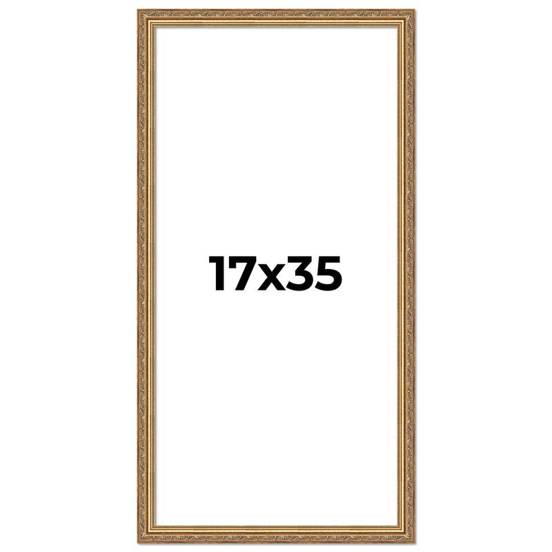 17x35 Frame Red Solid Wood Picture Frame Width 1.75 Inches | Interior Frame Depth 1 13/16 Inches