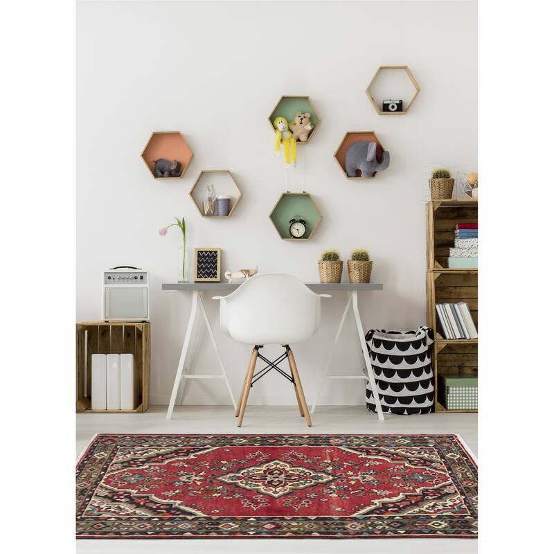 ECARPETGALLERY Hand-knotted Anadol Red Wool Rug - 3'9 x 5'3