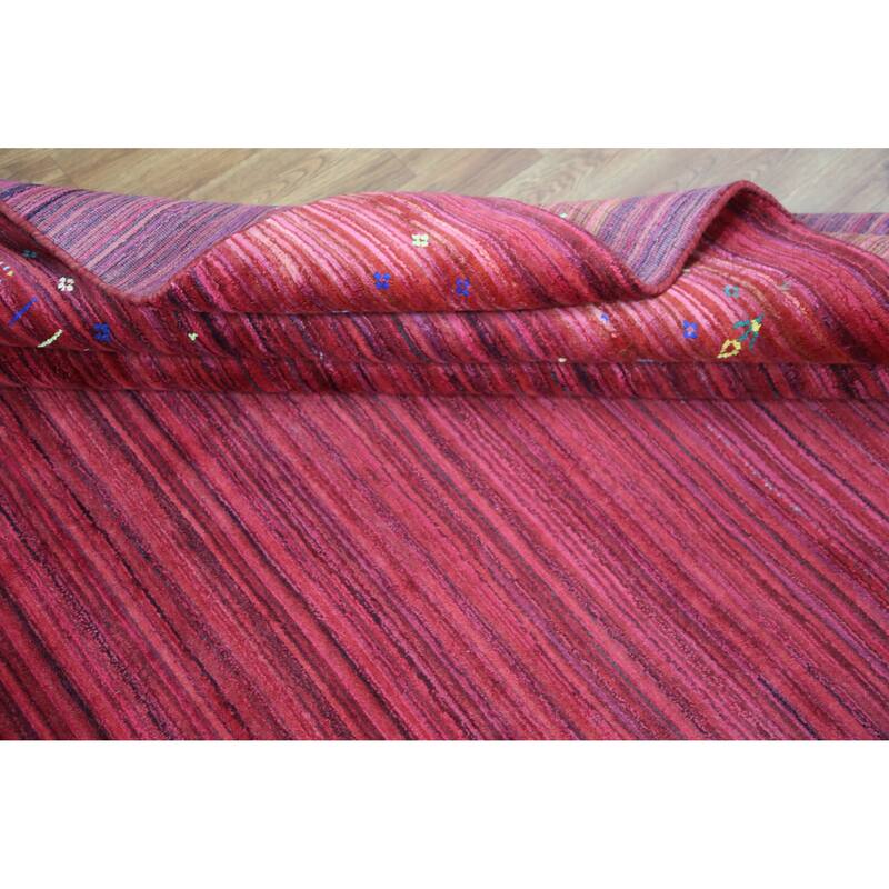 Hand Knotted Oriental 100% Wool Carpet Tribal Tribal Pink Gabbeh Area Rug - 7' 9'' X 7' 9''