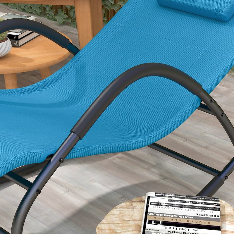 Outsunny Rocking Chair, Zero Gravity Patio Chaise Sun Lounger, Outdoor Rocker, UV Water Resistant