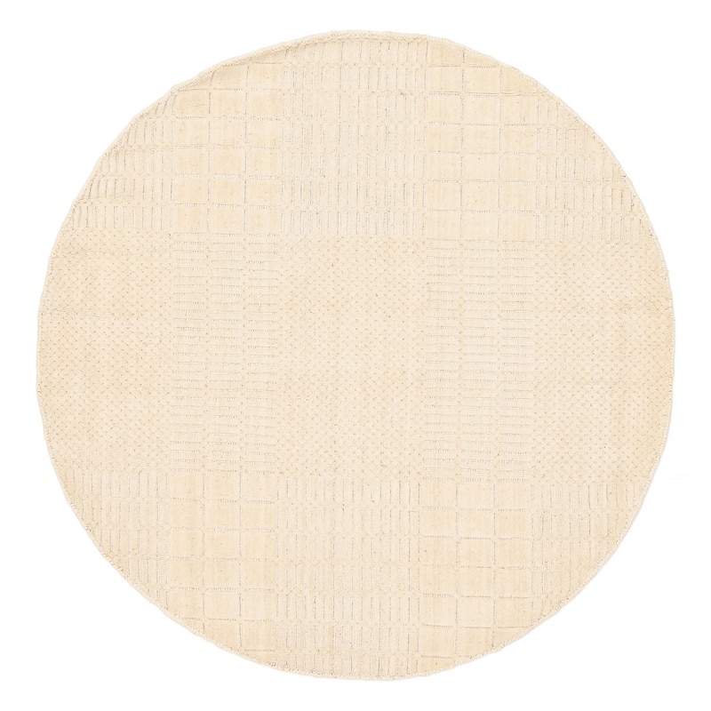 Kashkuli Gabbeh Cream Rug 4'0" x 4'0" - 4'0 x 4'0 - Cream - 4'0 x 4'0