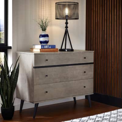 Noe Mid-Century Grey Finish 3-Drawer Dresser by iNSPIRE Q Modern