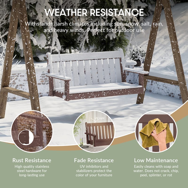Laguna Outdoor Patio 51 Inch Traditional Hanging Porch Swing