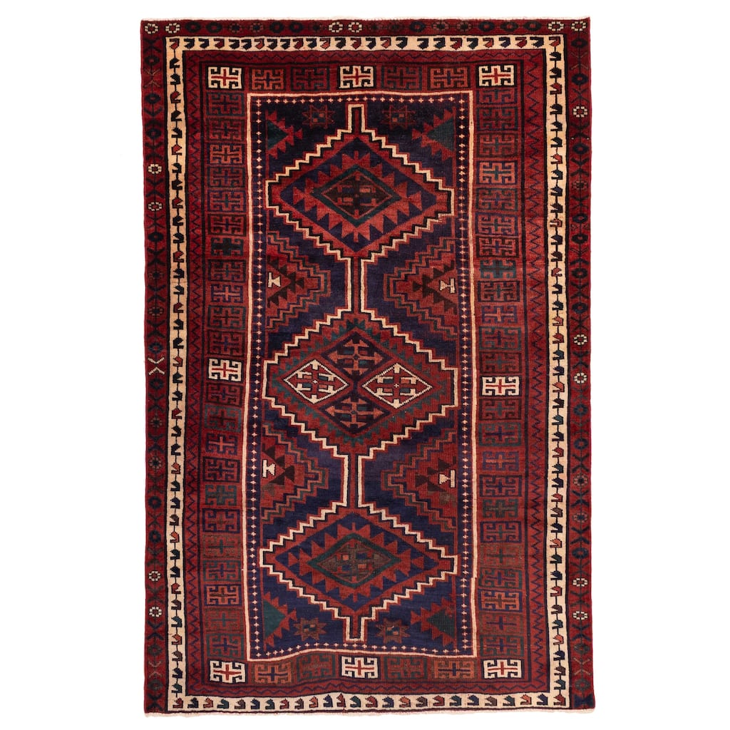 ECARPETGALLERY Hand-knotted Melis Vintage Red Wool Rug - 5'5 x 8'4