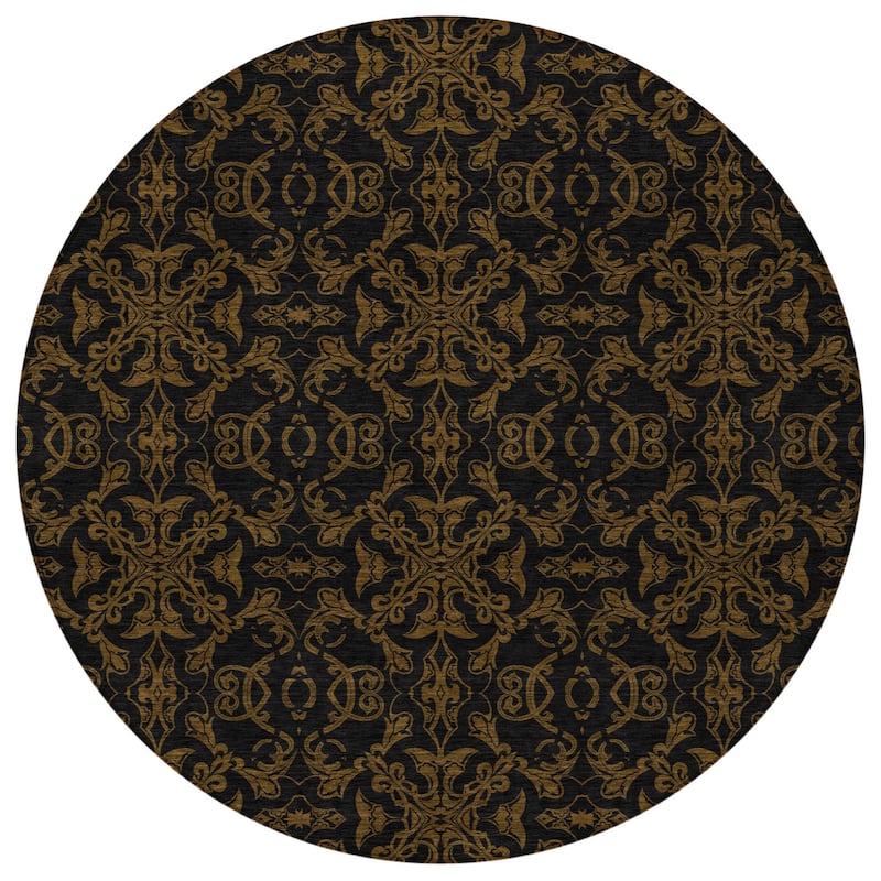HomeRoots Medallion Transitional Rectangle Outdoor Rug