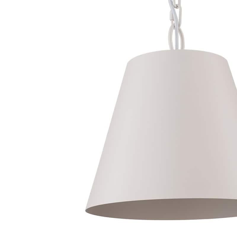 Modern Danish 1-Light White Conical Iron Kitchen Pendant Light