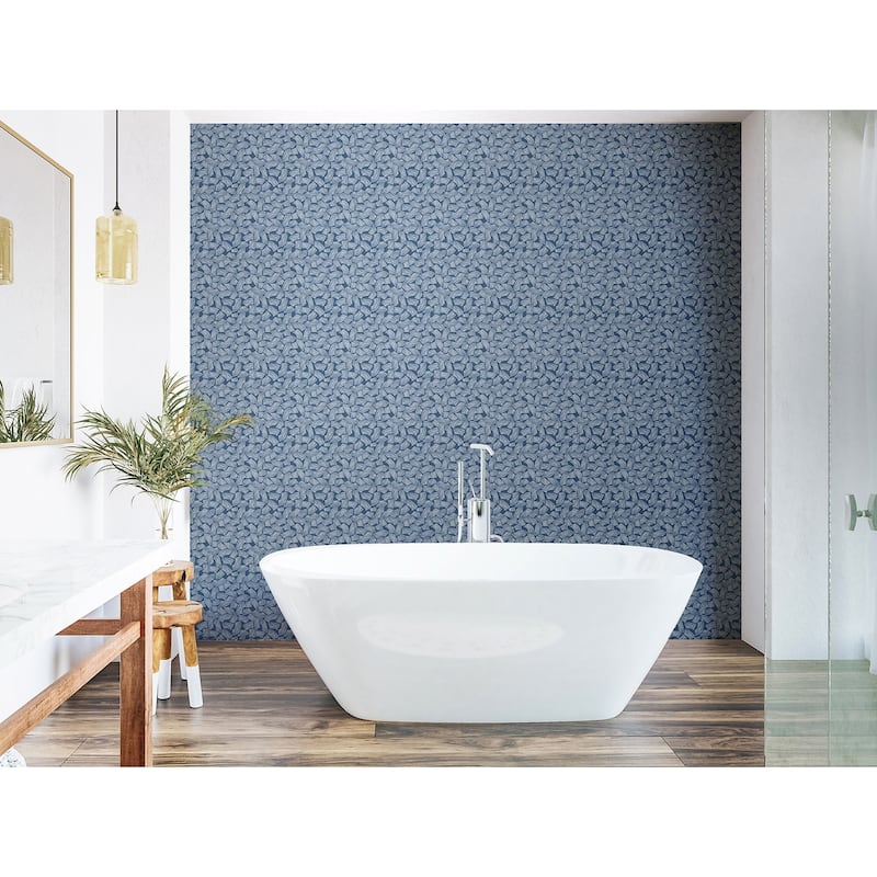 ohpopsi Elements Indigo Scribbled Arches Wallpaper