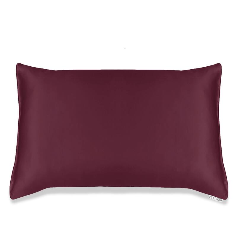 MYK Silk 19 Momme Natural Mulberry Silk Pillowcase - Burgundy - King