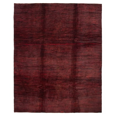 ECARPETGALLERY Hand-knotted Finest Peshawar Ziegler Burgundy Wool Rug - 7'5 x 9'6