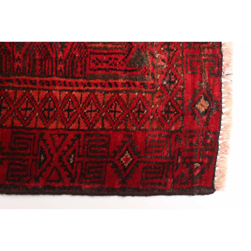 ECARPETGALLERY Hand-knotted Teimani Red Wool Rug - 2'8 x 4'9