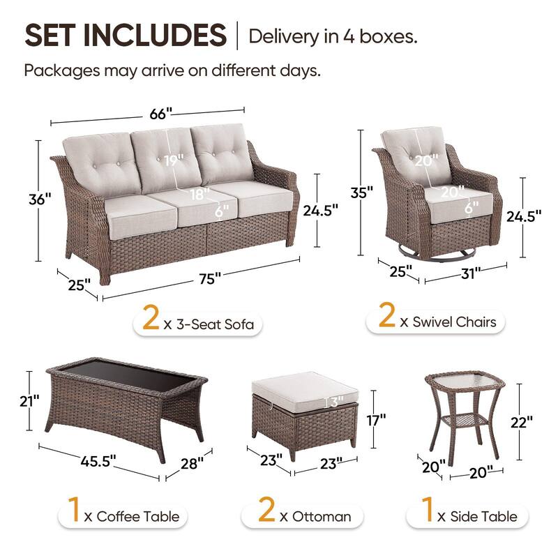 Outdoor Wicker Rattan Sofa Set for Garden