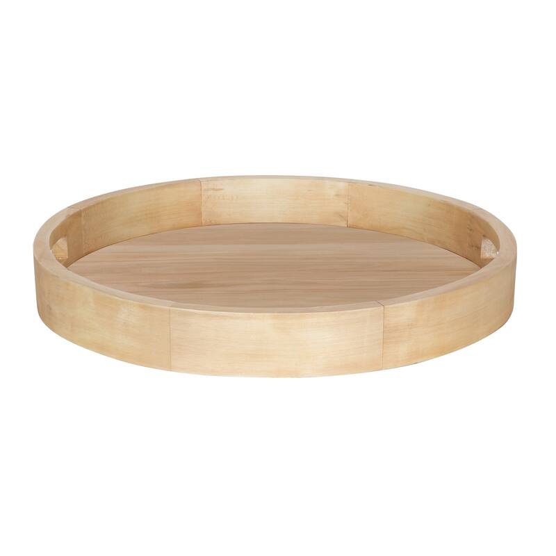 Kate and Laurel Hutton Round Wood Tray - 18" Diameter