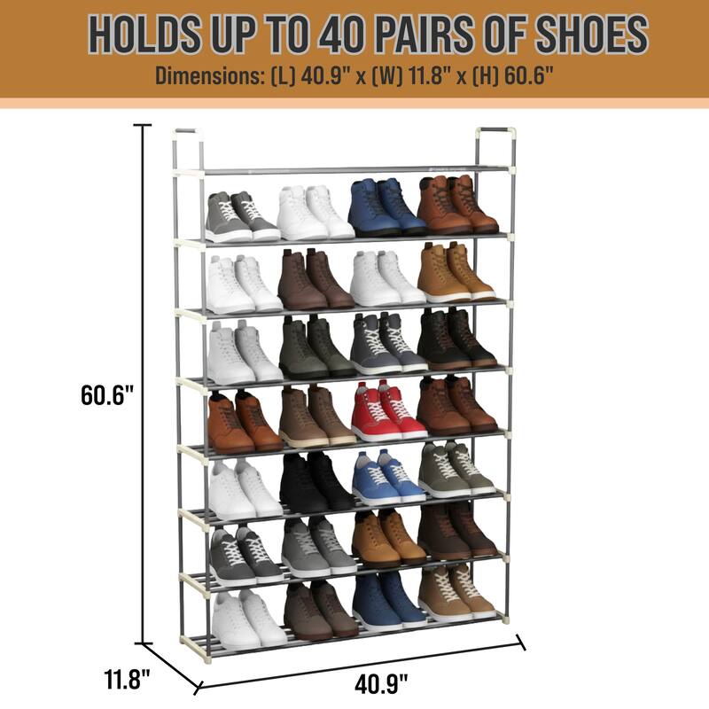 Shoe Rack – Multi -Tier Shoe Organizer by Hastings Home (Gray)