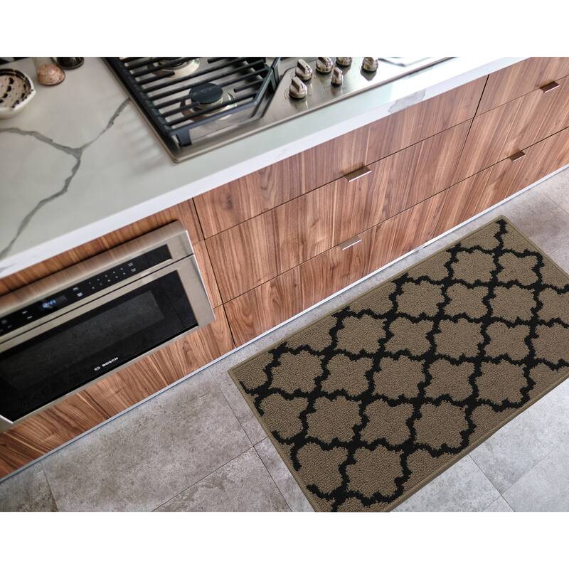 Wool Effect Arabesque Kitchen Mat