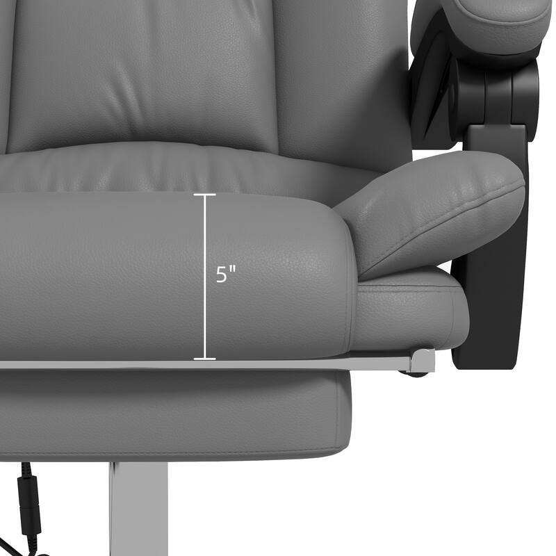Vinsetto PU Leather Massage Office Chair with 4 Vibration Points, Heated Reclining Computer Chair with Adjustable Height