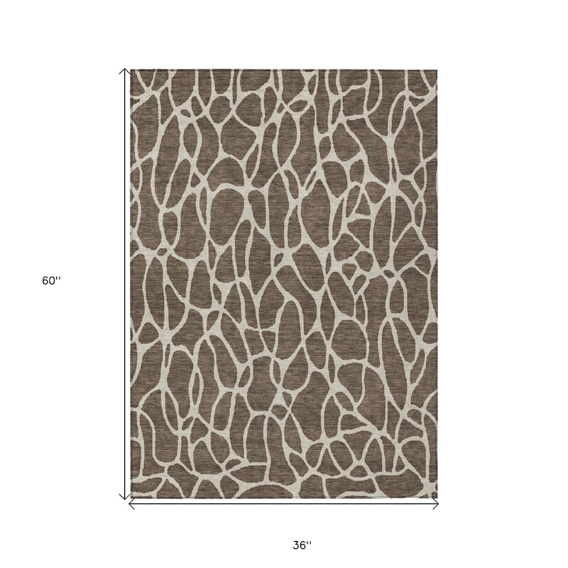 HomeRoots Geometric Transitional Rectangle Outdoor Rug