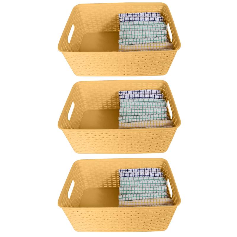 YBM Home Plastic Rattan Storage Box Basket Organizer, BA425