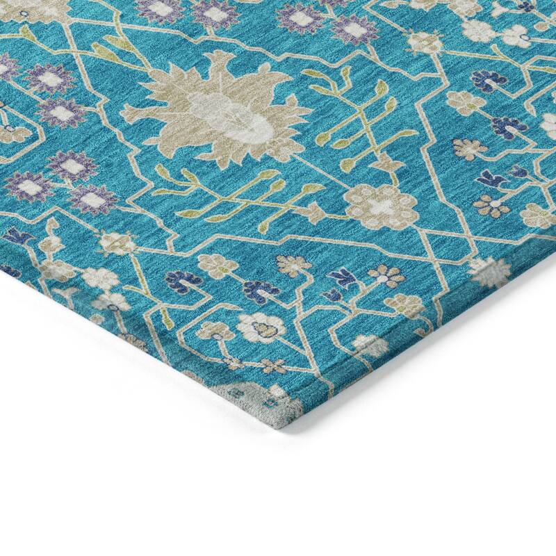 Machine Washable Indoor/ Outdoor Global Traditional Chantille Rug
