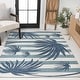 preview thumbnail 6 of 17, JONATHAN Y Veronica Classic Beach Stripe and Palm Leaf Indoor/Outdoor Area Rug Navy/Cream - 2' 11" x 4' 11" - Rectangle