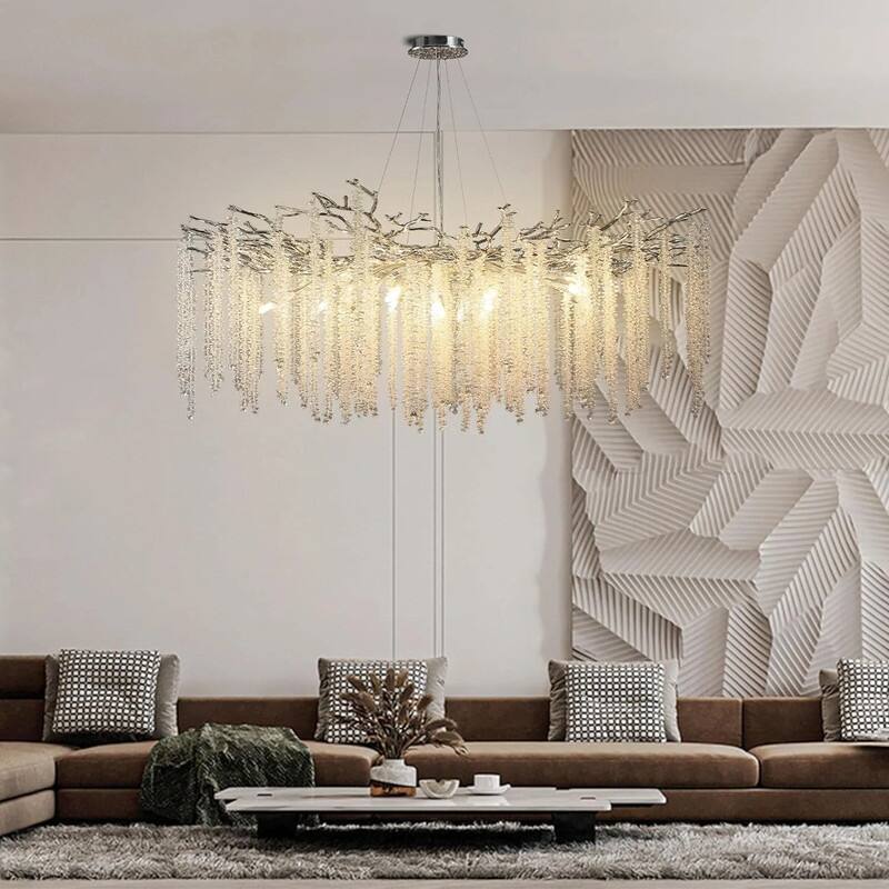 KAYLA 18-Light Crystal Chandelier, Luxury Round Tree Branches Chandelier