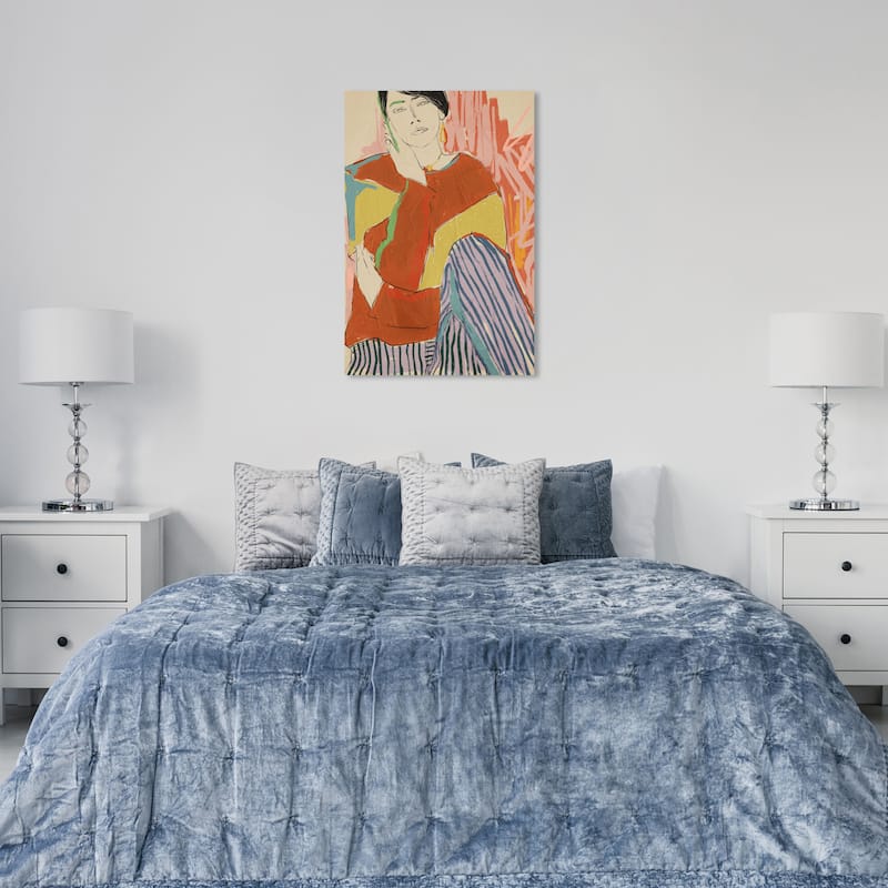 Wynwood Studio Fashion and Glam Contemporary Fashionista Orange and Dark Orange Modern & Contemporary Wall Art Canvas Print - 36 x 24