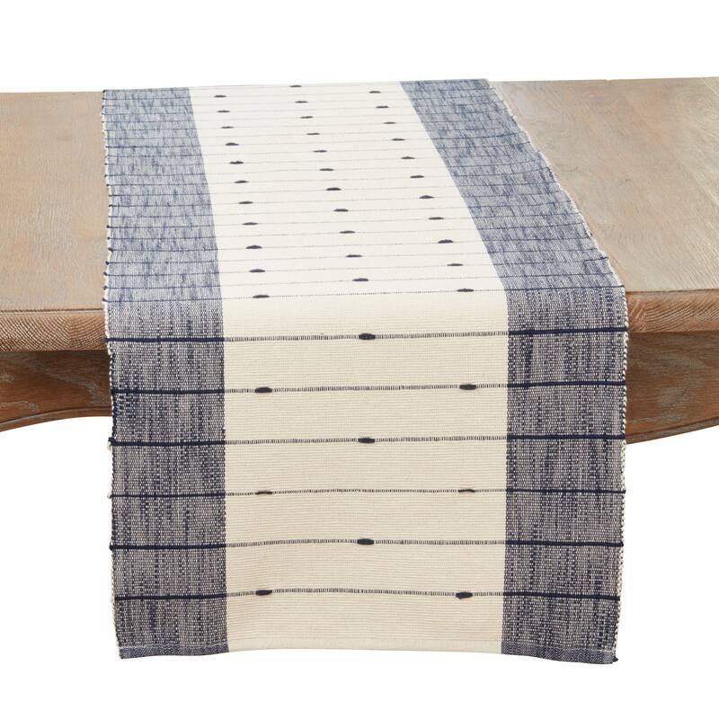 Table Runner With Thin Stripe Design - 16"x72" - Navy Blue