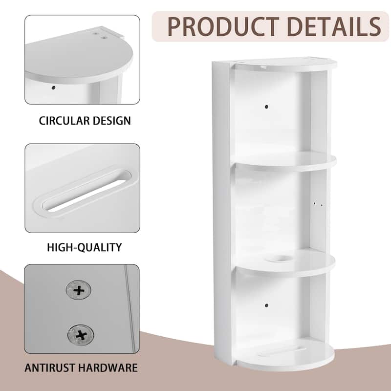 12" Bathroom Wall-Mounted Storage Rack