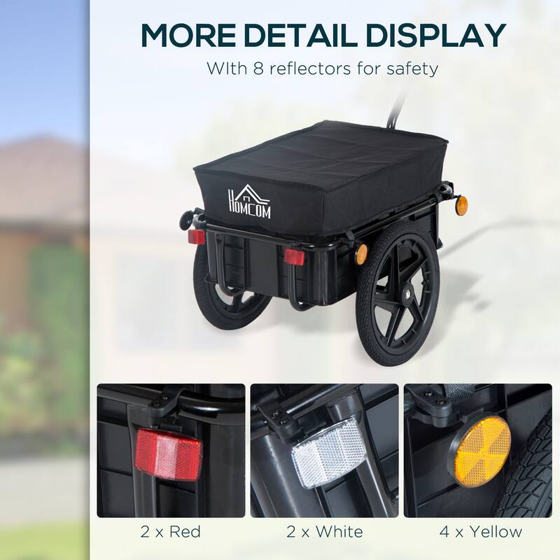 Heavy-Duty Bike Trailer for Hauling Gear, Groceries, and Supplies, 88 lbs Weight Capacity, Easy-to-Use Coupler - Steel