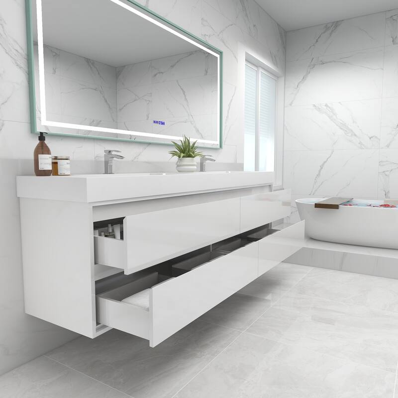 Morava 84" Floating Vanity with Double Sink - 84