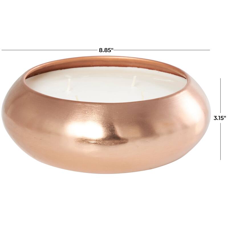 Copper Metal Tropical Breeze Scented Wide Wick Candle with White Wax
