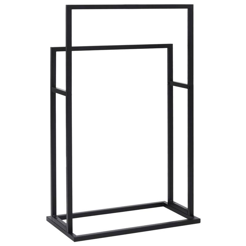 vidaXL Towel Rack Freestanding 2 Tier Towel Holder Stand for Bathroom Iron