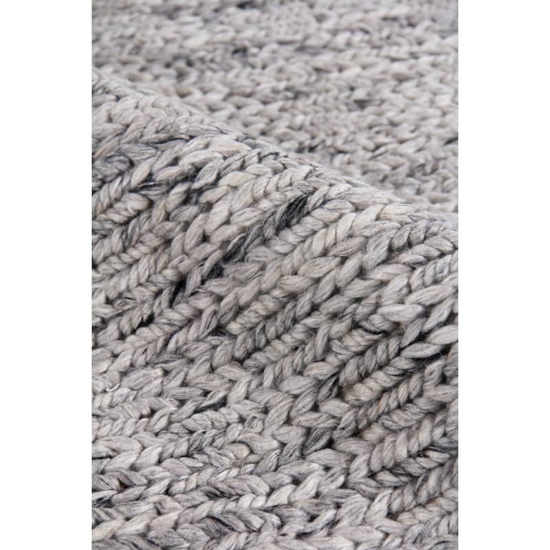 EXQUISITE RUGS Lauryn Handwoven Polyester/Cotton Silver Area Rug.