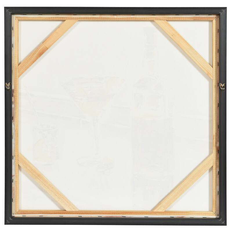 StyleCraft Sisters Katherine Cocktail Hour III Hand-Embellished Framed Canvas Wall Art - 25" x 25"